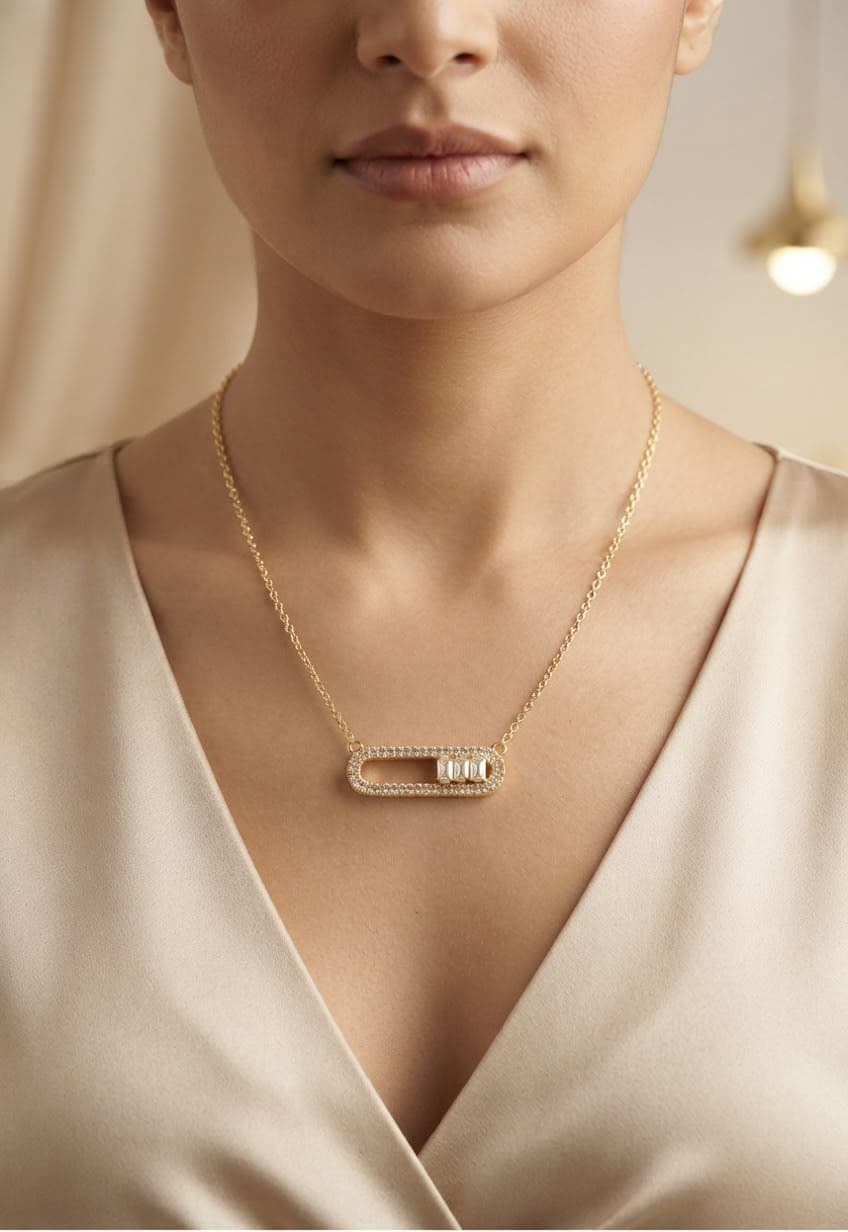 Collier Élégant Maillons Paperclip