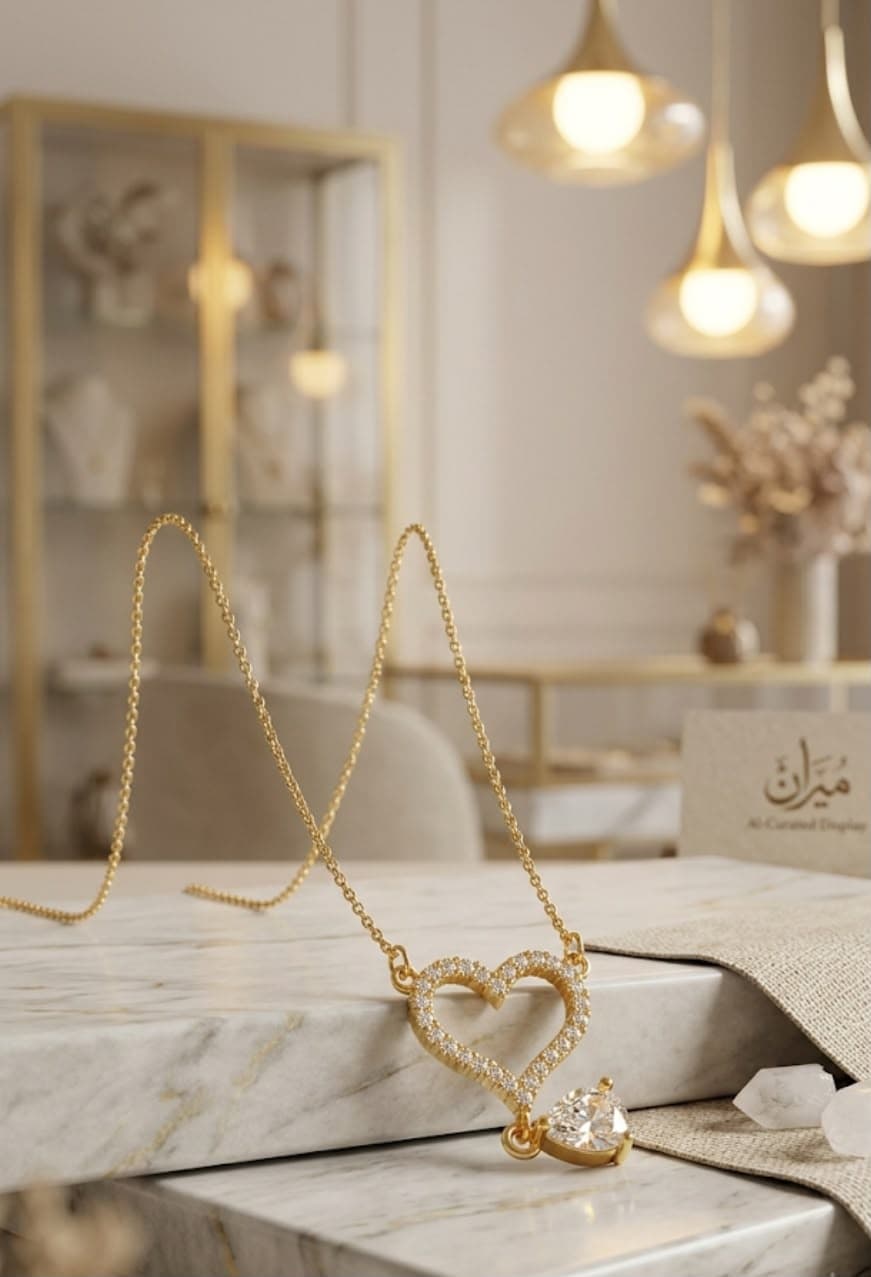 Collier Cœur en Zircon