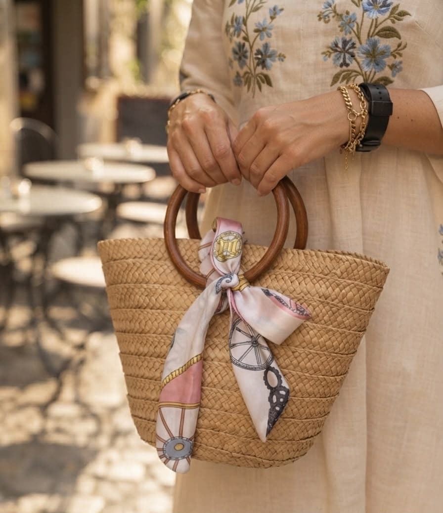 Sac à main en paille élégant